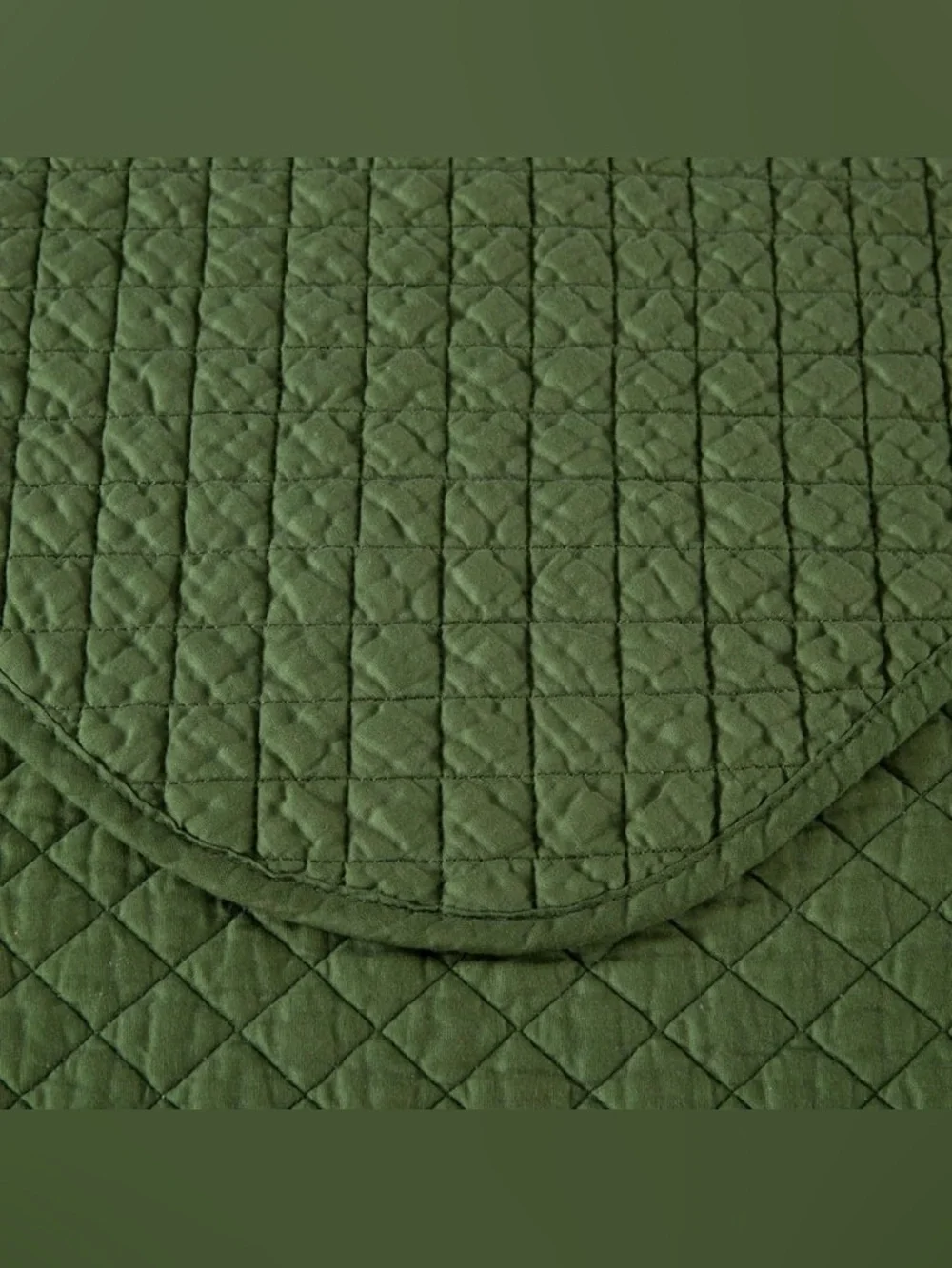 Green Quilted Queen 3 piece Bedspread Set 100% cotton